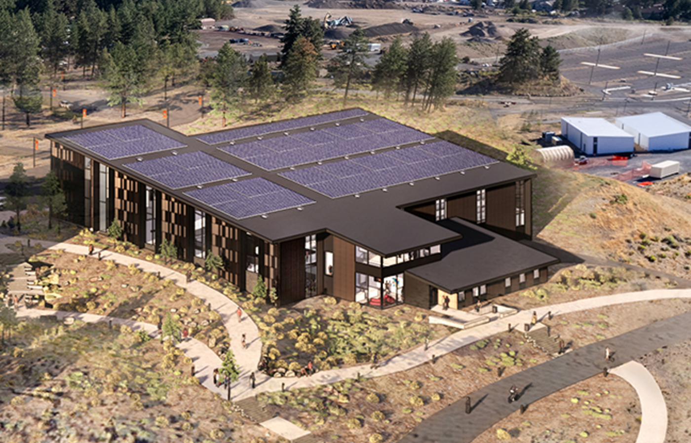 SHRC exterior illustration drone shot 