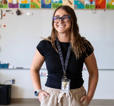 Kenzie Belden at her student teaching placement