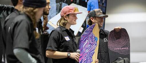 Students with their snowboards