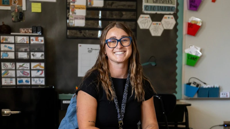Kenzie Belden in her student teaching placement