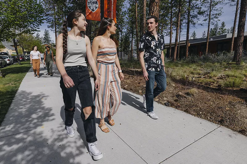 Students walking on campus