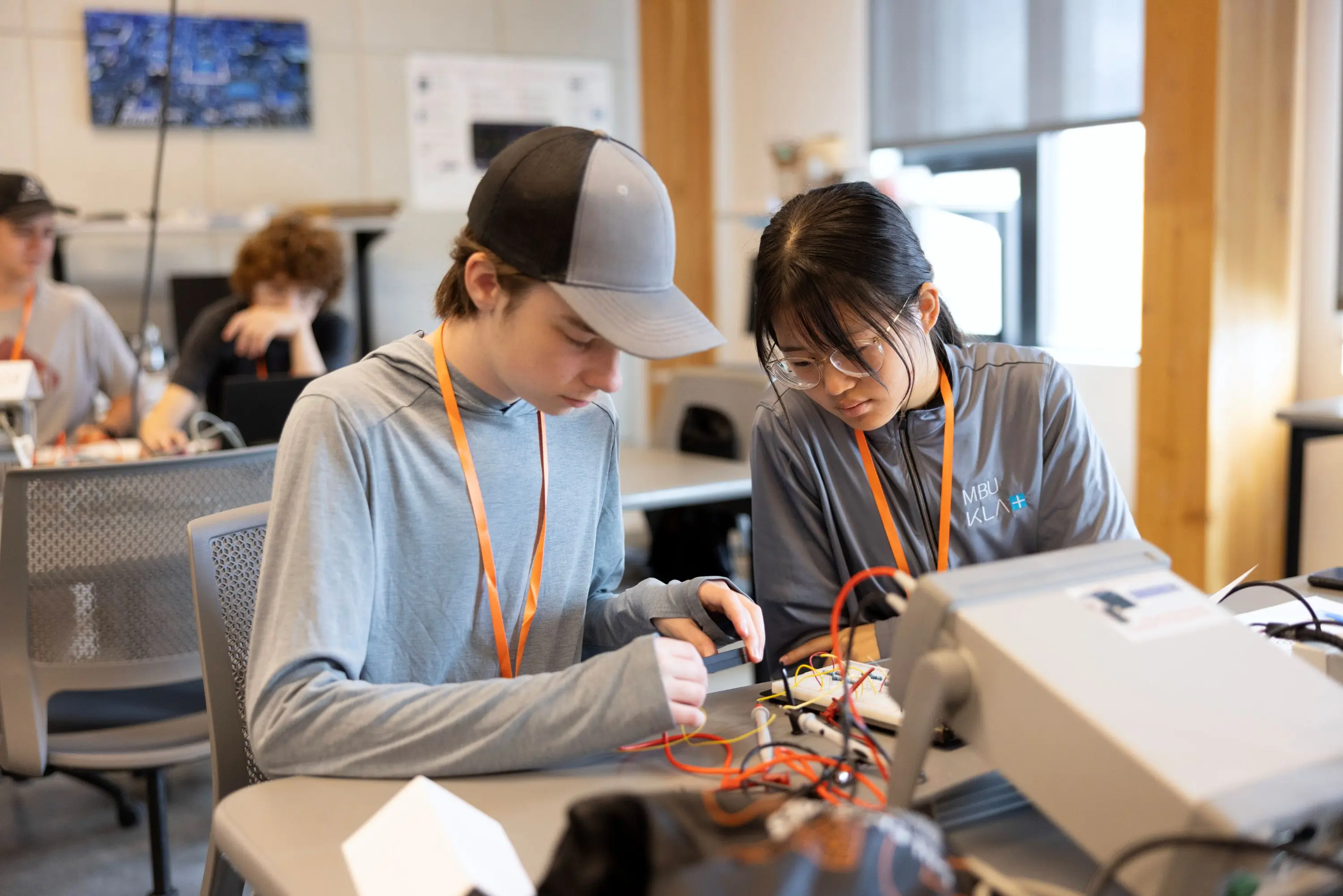 Summer Academy campers participate in an engineering lab.
