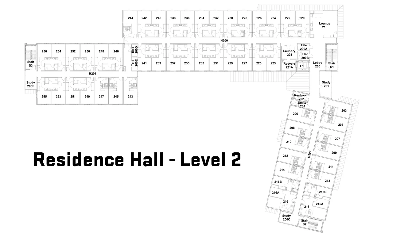 Residence Hall Floor Plan - Level 2