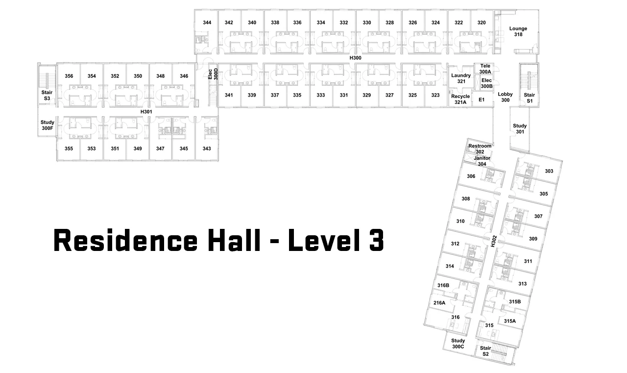 Residence Hall Floor Plan - Level 3