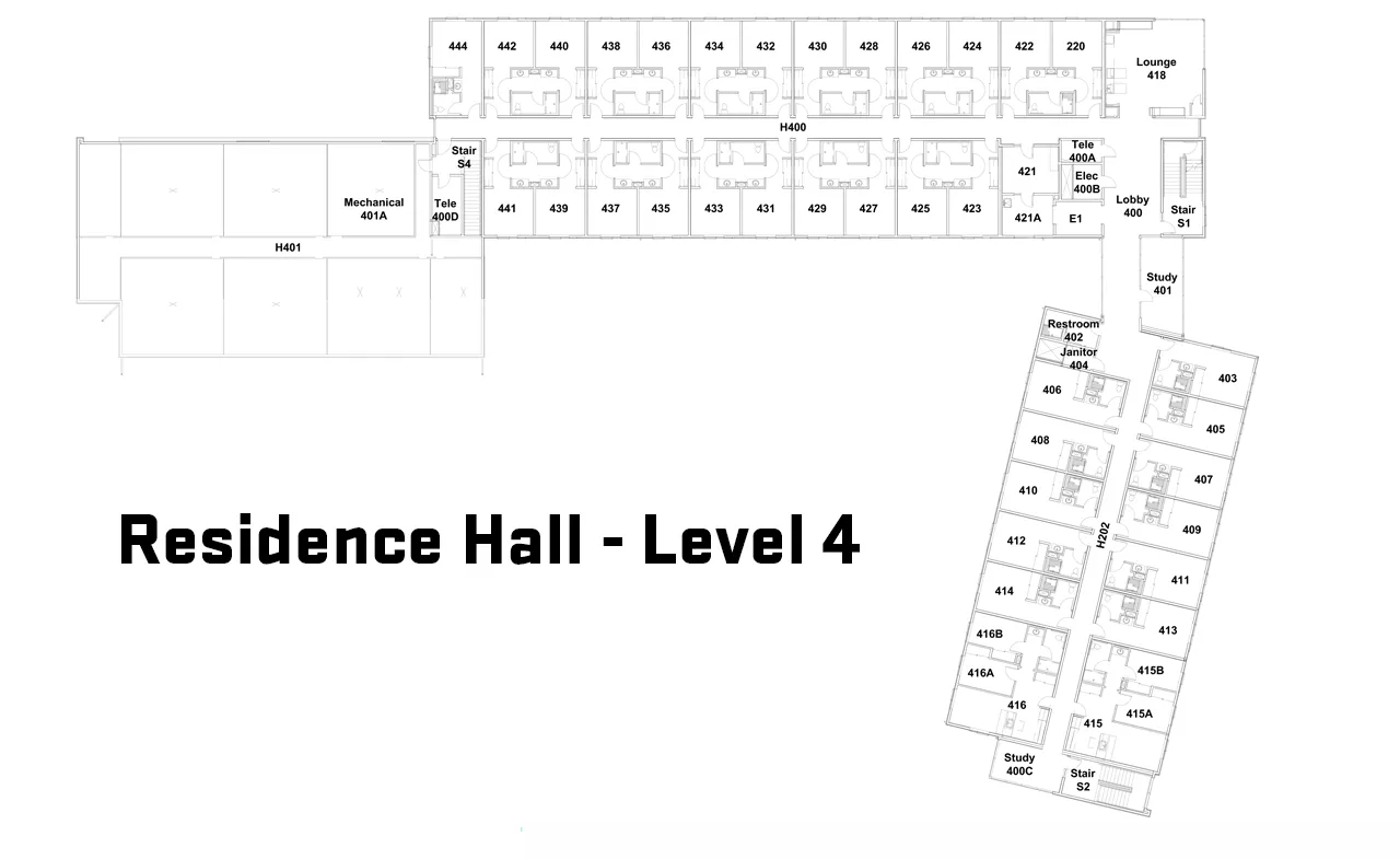 Residence Hall Floor Plan - Level 4