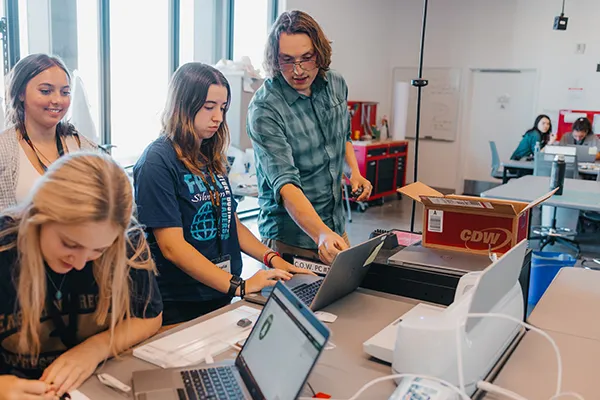 Students in Makerspace