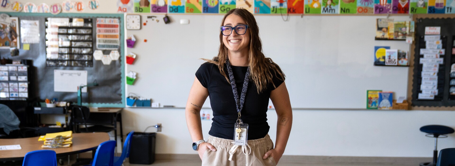 Kenzie Belden at her student teaching placement