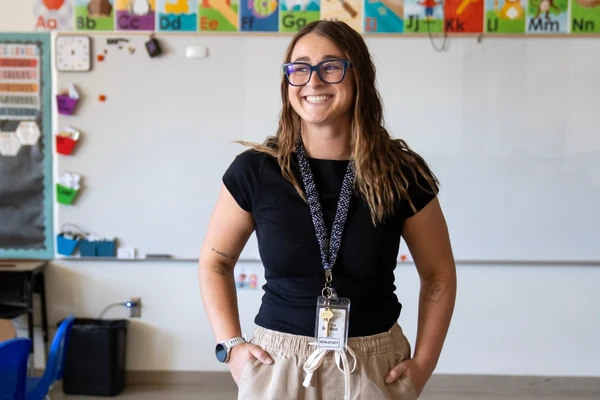Kenzie Belden at her student teaching placement