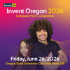 photo of students with event graphics and info