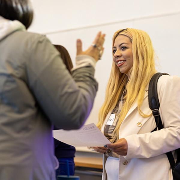 Student at career fair