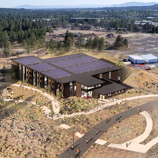 concept aerial illustration of future student health and recreation center