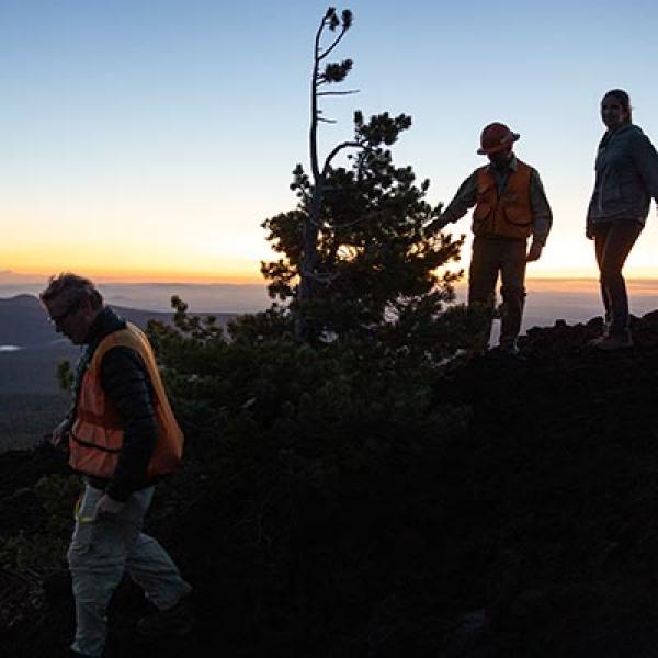 White pine researchers on top of tumalo mountain